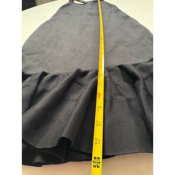 Ralph Lauren Collection Purple Label Leather Strap Buckle Silk Mini Dress Black - Picture 6 of 11